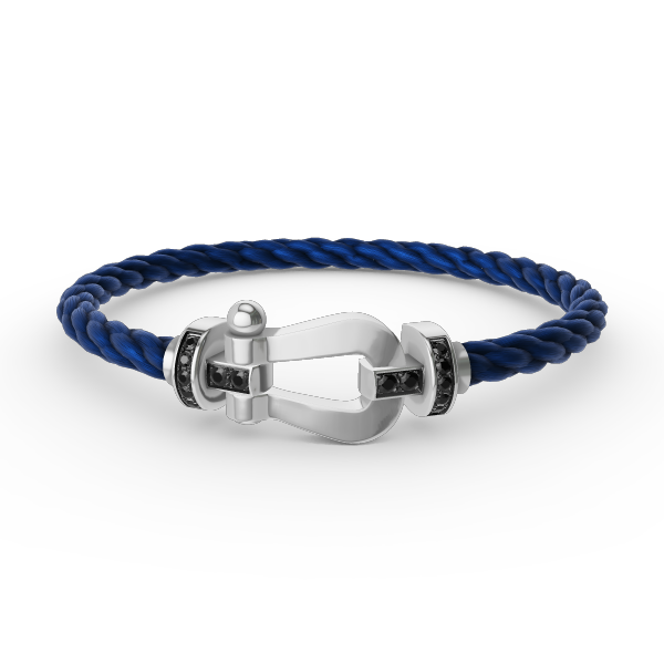 [Marins]FORCE LARGE HORSESHOE BLACK DIAMOND BRACELET SILVER