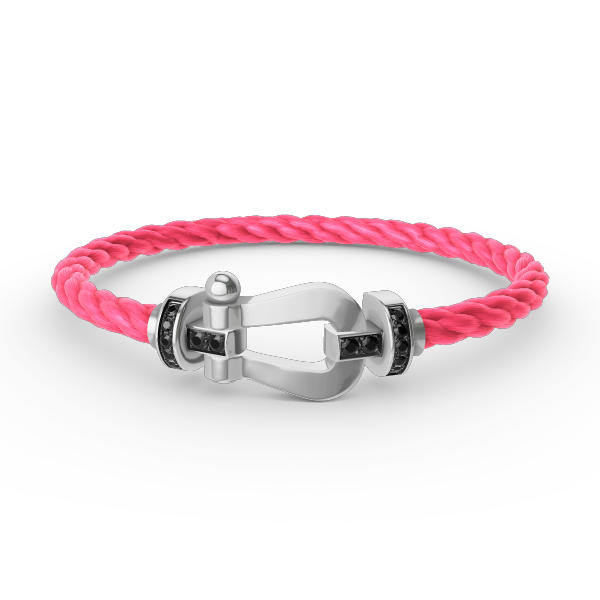 [Marins]FORCE LARGE HORSESHOE BLACK DIAMOND BRACELET SILVER