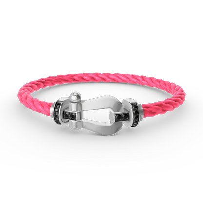 [Marins]FORCE LARGE HORSESHOE BLACK DIAMOND BRACELET SILVER