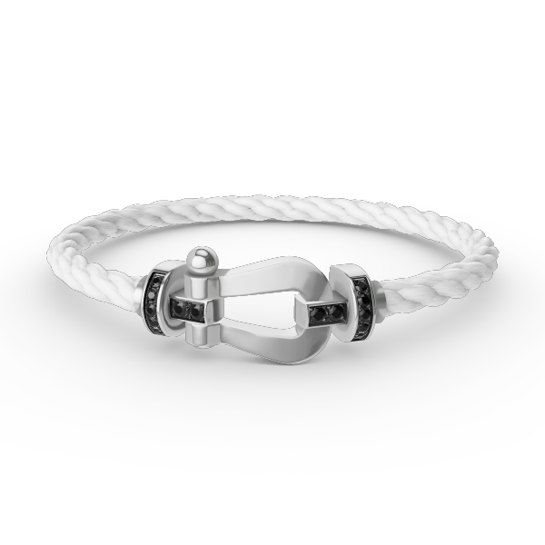[Marins]FORCE LARGE HORSESHOE BLACK DIAMOND BRACELET SILVER