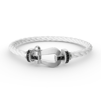 [Marins]FORCE LARGE HORSESHOE BLACK DIAMOND BRACELET SILVER