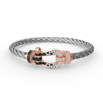 [Marins]FORCE LARGE HORSESHOE BLACK WHITE DIAMOND BRACELET Marins GOLD