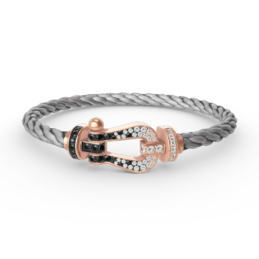[Marins]FORCE LARGE HORSESHOE BLACK WHITE DIAMOND BRACELET Marins GOLD
