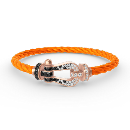 [Marins]FORCE LARGE HORSESHOE BLACK WHITE DIAMOND BRACELET Marins GOLD
