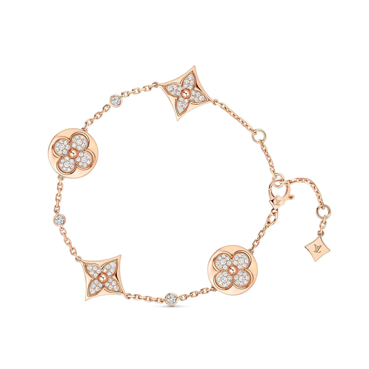 [Marins]STAR AND SUN 4 MOTIFS GOLD DIAMONDS BRACELET