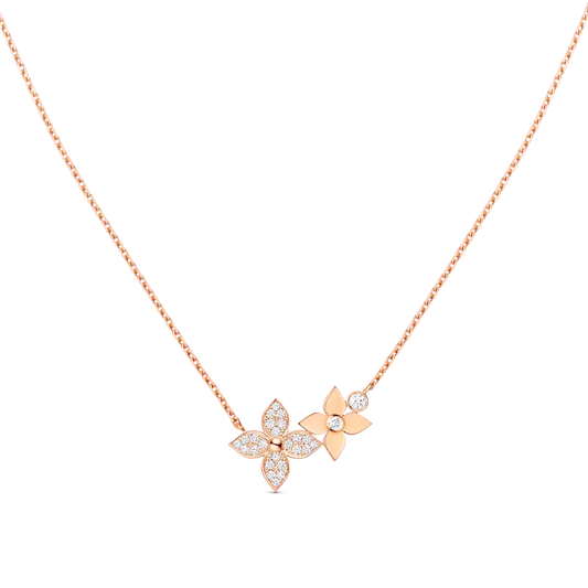 [Marins]STAR BLOSSOM NECKLACE PINK GOLD DIAMONDS