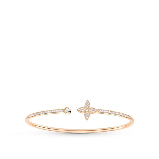 [Marins]IDYLLE PINK GOLD OPEN BRACELET DIAMOND PAVED