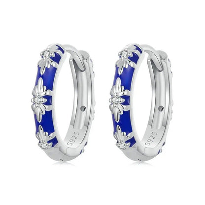 Boucles d'oreilles créoles « Amour Infini » plaqué or blanc, légères, pour cartilage