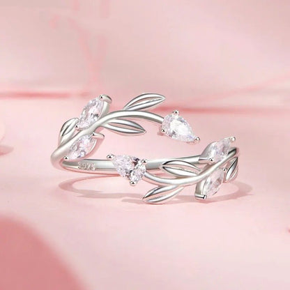 Bague Ajustable Feuille Simple Feuilles Porte-Bonheur Pièce Maîtresse