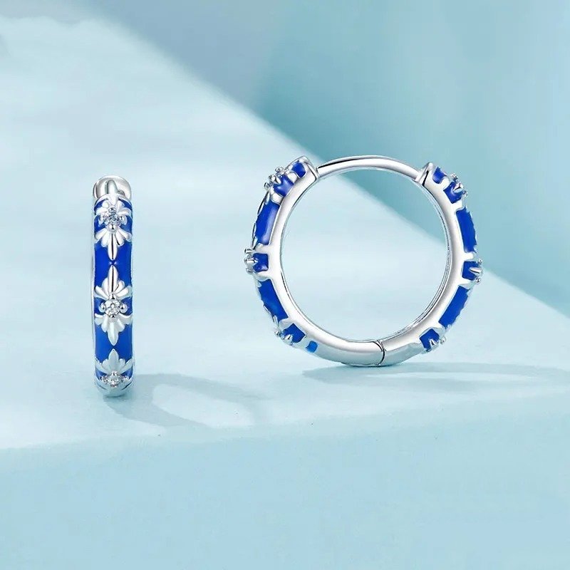 Boucles d'oreilles créoles « Amour Infini » plaqué or blanc, légères, pour cartilage