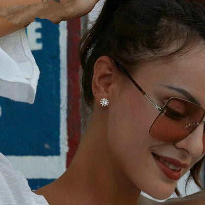 Boucles d'oreilles en diamant de laboratoire taille idéale, éblouissantes