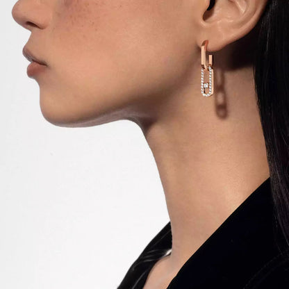 [Marins]Move Link Diamond Earrings