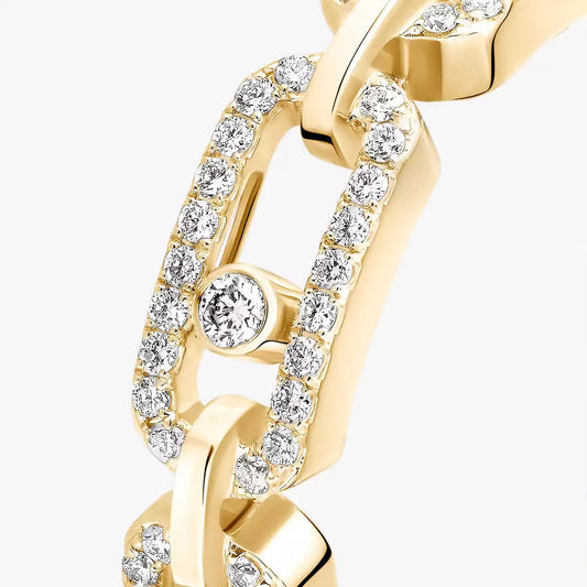 [Marins]Move Link Pave_-Set Diamond Ring in Gold