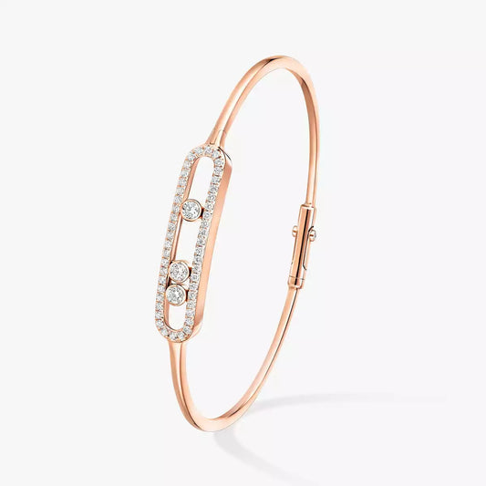 [Marins]Move Pavé Diamond Bangle Bracelet M