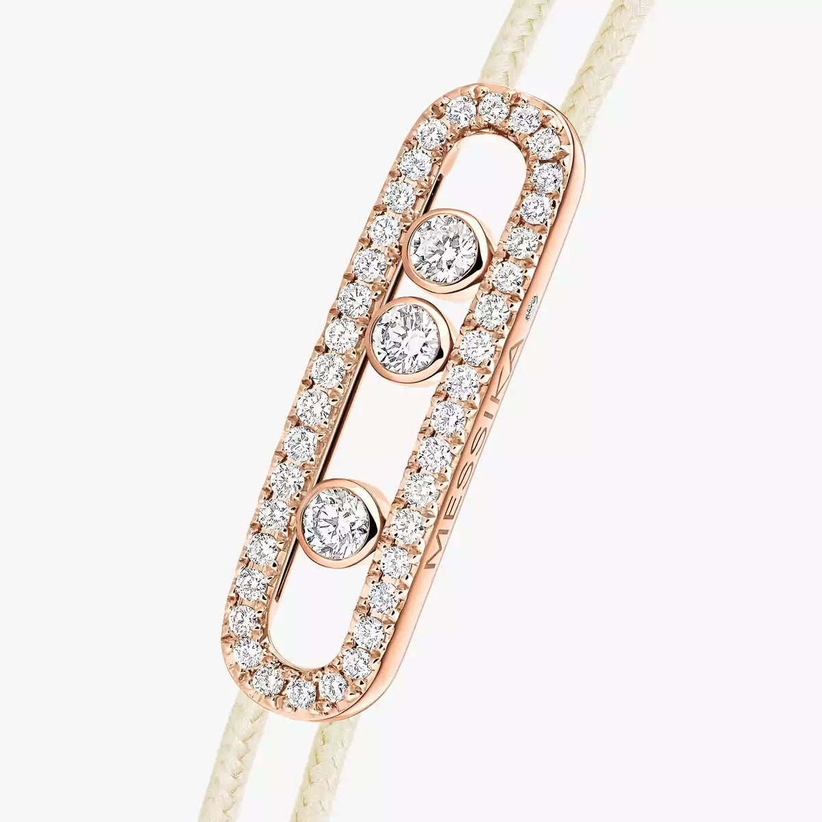 [Marins]Messika Care(s) pink cord pavé bracelet
