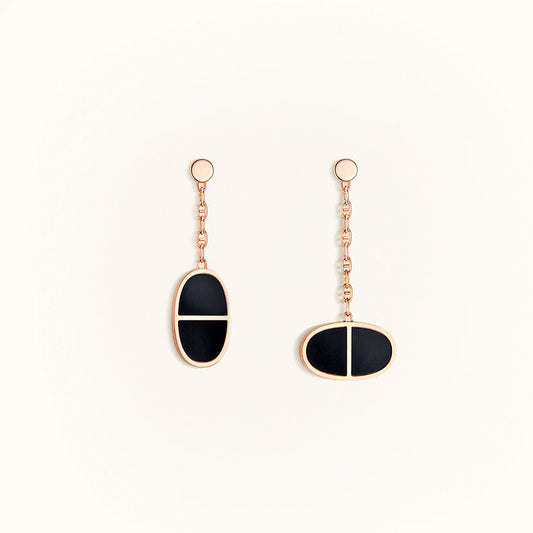 [Marins]CHAINE VERSO BLACK CERAMIC EARRINGS