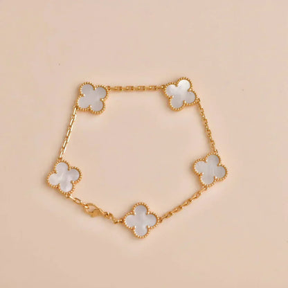 [Marins]CLOVER WHITE PEARL MOP 5 MOTIF BRACELET COLLECTION