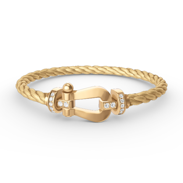 [Marins]FORCE LARGE HORSESHOE HALF DIAMOND BRACELET GOLD