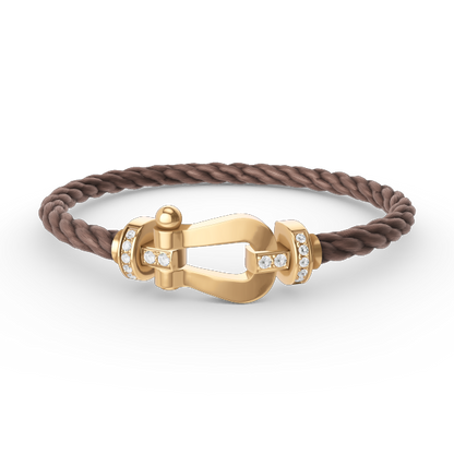 [Marins]FORCE LARGE HORSESHOE HALF DIAMOND BRACELET GOLD