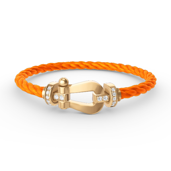 [Marins]FORCE LARGE HORSESHOE HALF DIAMOND BRACELET GOLD