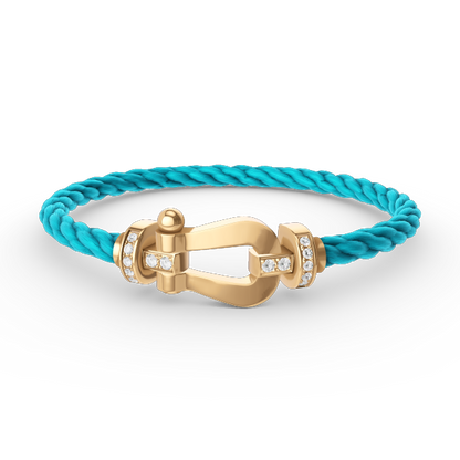 [Marins]FORCE LARGE HORSESHOE HALF DIAMOND BRACELET GOLD