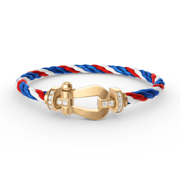 [Marins]FORCE LARGE HORSESHOE HALF DIAMOND BRACELET GOLD