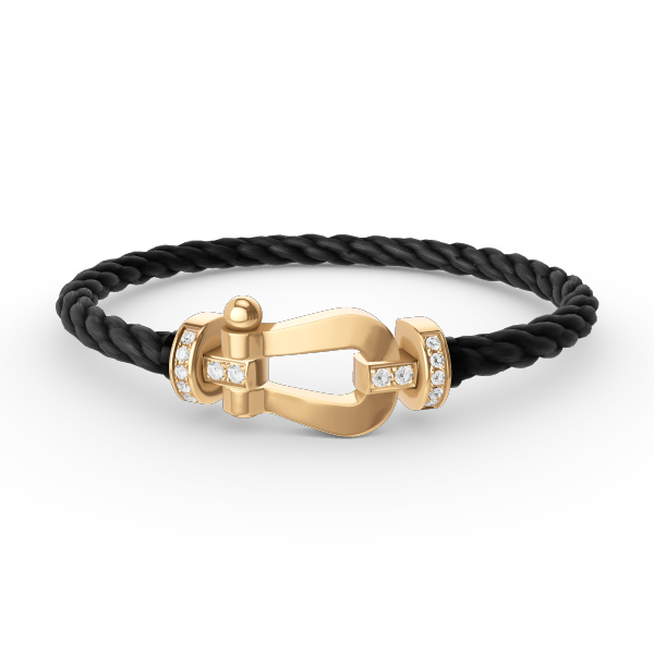 [Marins]FORCE LARGE HORSESHOE HALF DIAMOND BRACELET GOLD