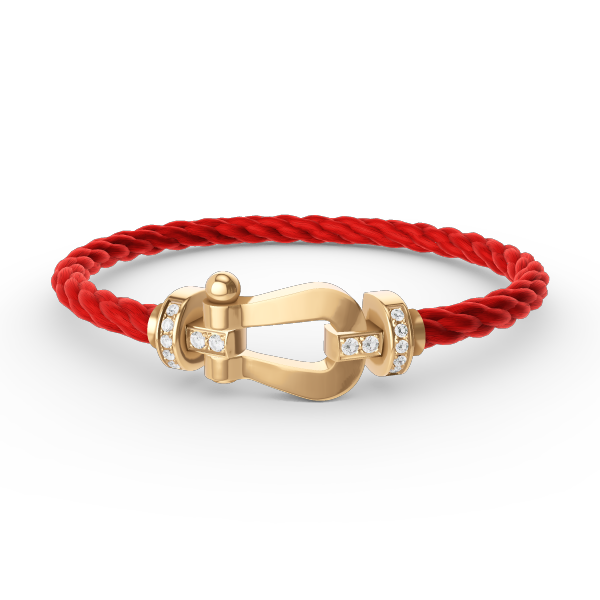 [Marins]FORCE LARGE HORSESHOE HALF DIAMOND BRACELET GOLD
