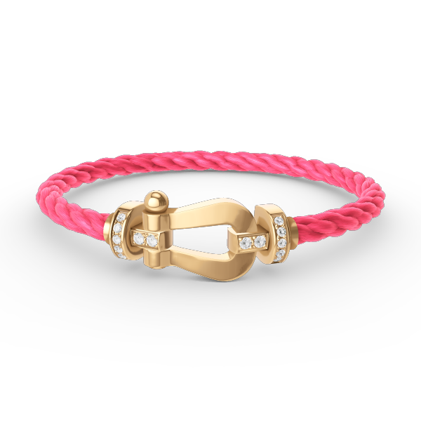 [Marins]FORCE LARGE HORSESHOE HALF DIAMOND BRACELET GOLD