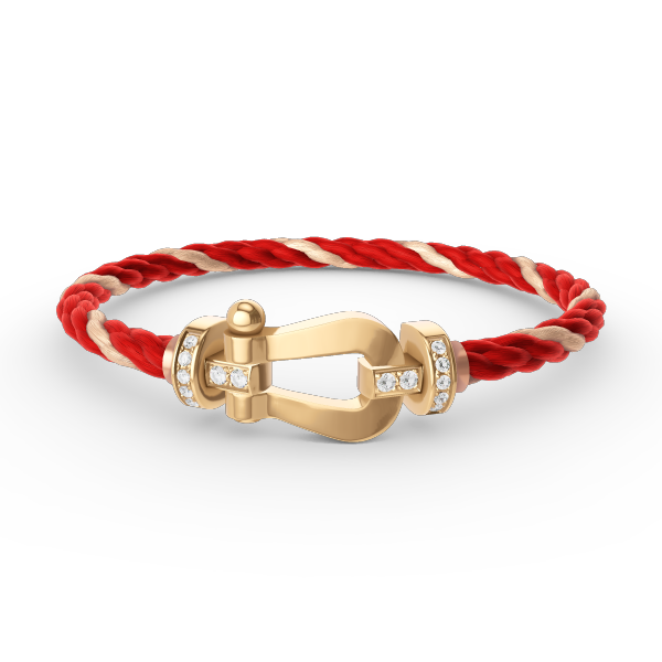 [Marins]FORCE LARGE HORSESHOE HALF DIAMOND BRACELET GOLD