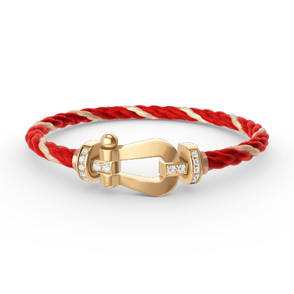 [Marins]FORCE LARGE HORSESHOE HALF DIAMOND BRACELET GOLD