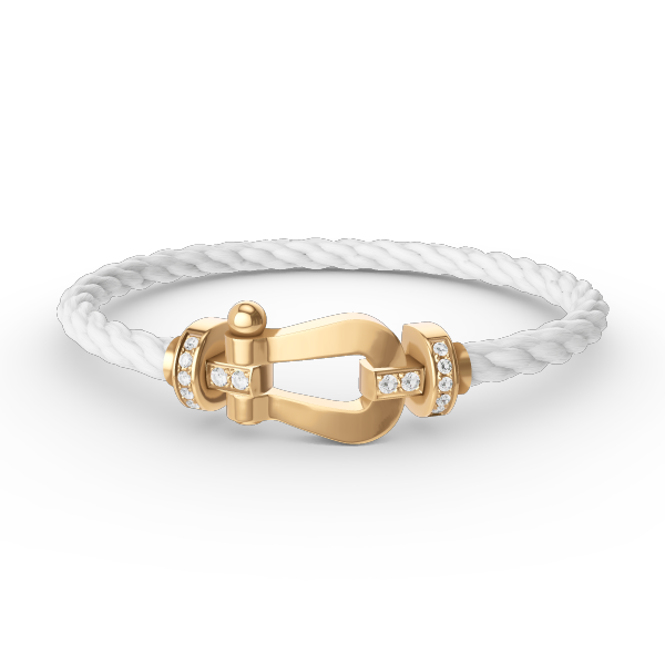[Marins]FORCE LARGE HORSESHOE HALF DIAMOND BRACELET GOLD