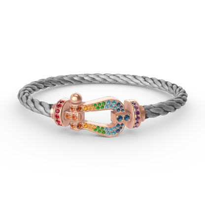 [Marins]FORCE LARGE HORSESHOE  COLORED DIAMOND BRACELET Marins GOLD