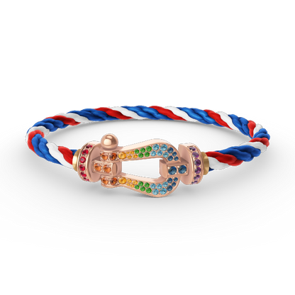 [Marins]FORCE LARGE HORSESHOE  COLORED DIAMOND BRACELET Marins GOLD