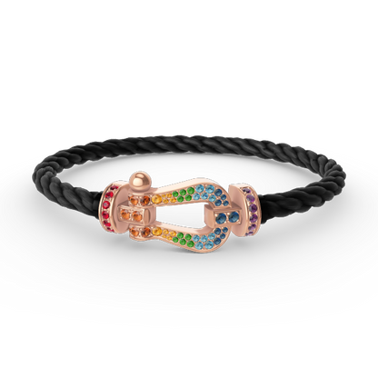 [Marins]FORCE LARGE HORSESHOE  COLORED DIAMOND BRACELET Marins GOLD