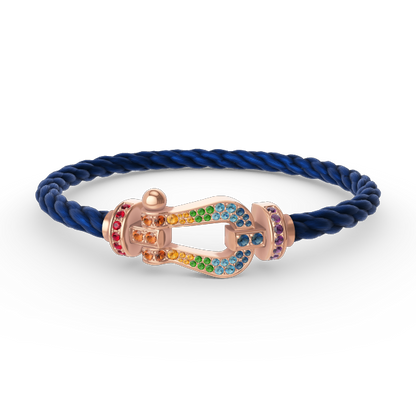 [Marins]FORCE LARGE HORSESHOE  COLORED DIAMOND BRACELET Marins GOLD