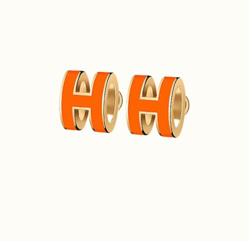 [Marins]MINI POP H EARRINGS ORANGE