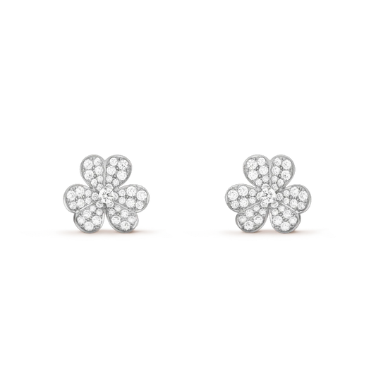 [Marins]FRIVOLE SILVER FLOWER DIAMOND EARRINGS