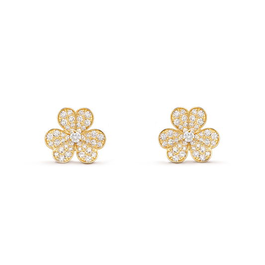 [Marins]FRIVOLE GOLD FLOWER DIAMOND EARRINGS