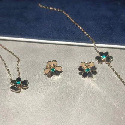 [Marins]FRIVOLE  FLOWER MALACHITE EARRINGS