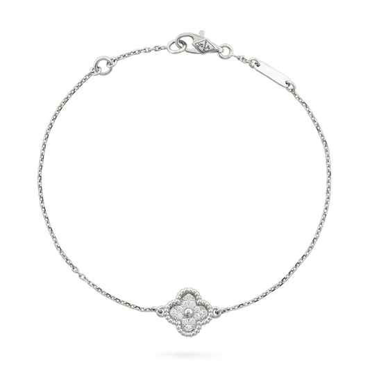[Marins]CLOVER  SINGLE FLOWER BRACELET SILVER
