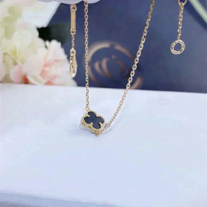 [Marins]CLOVER ONYX SINGLE FLOWER BRACELET