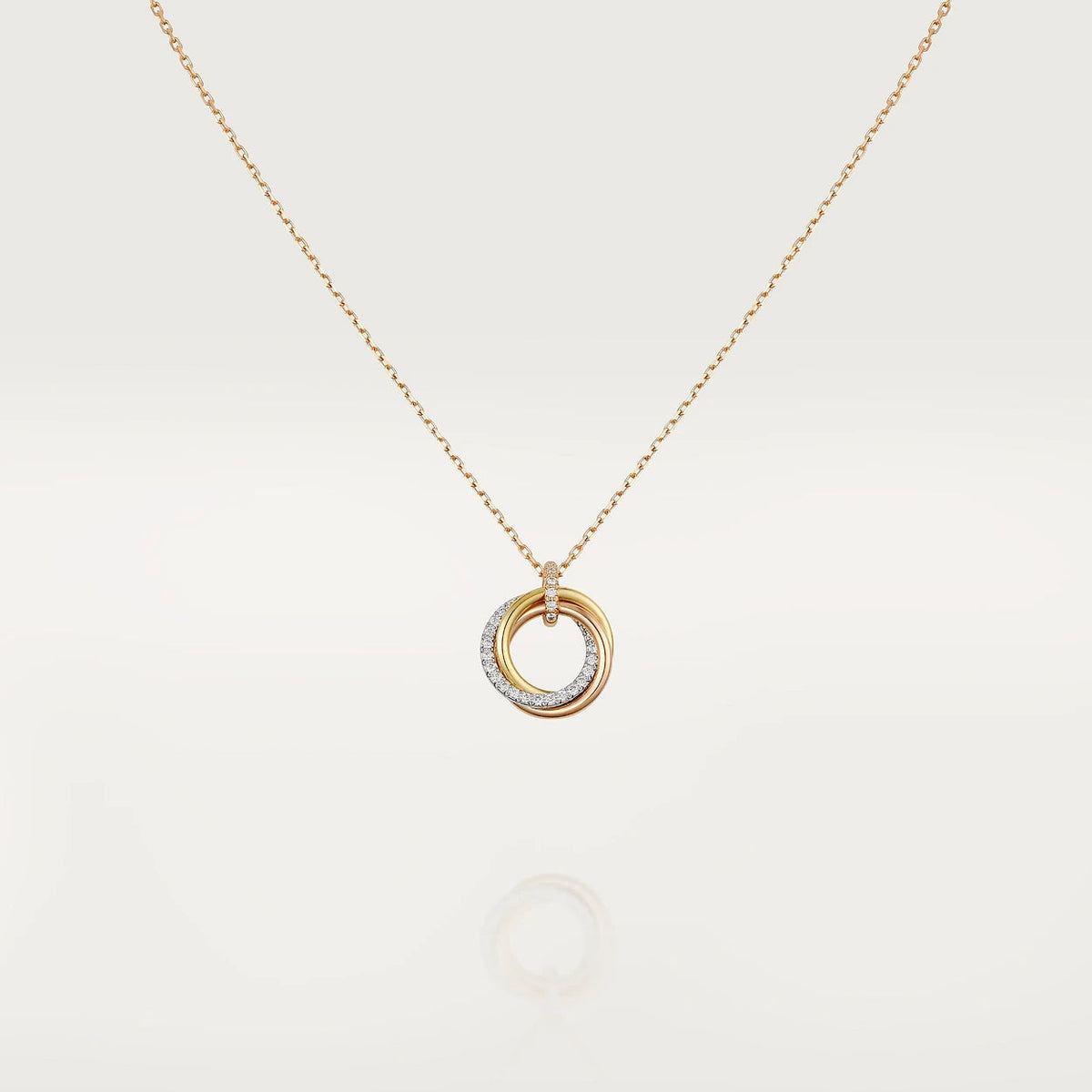 [Marins]TRINITY NECKLACE SILVER GOLD PINK GOLD DIAMONDS