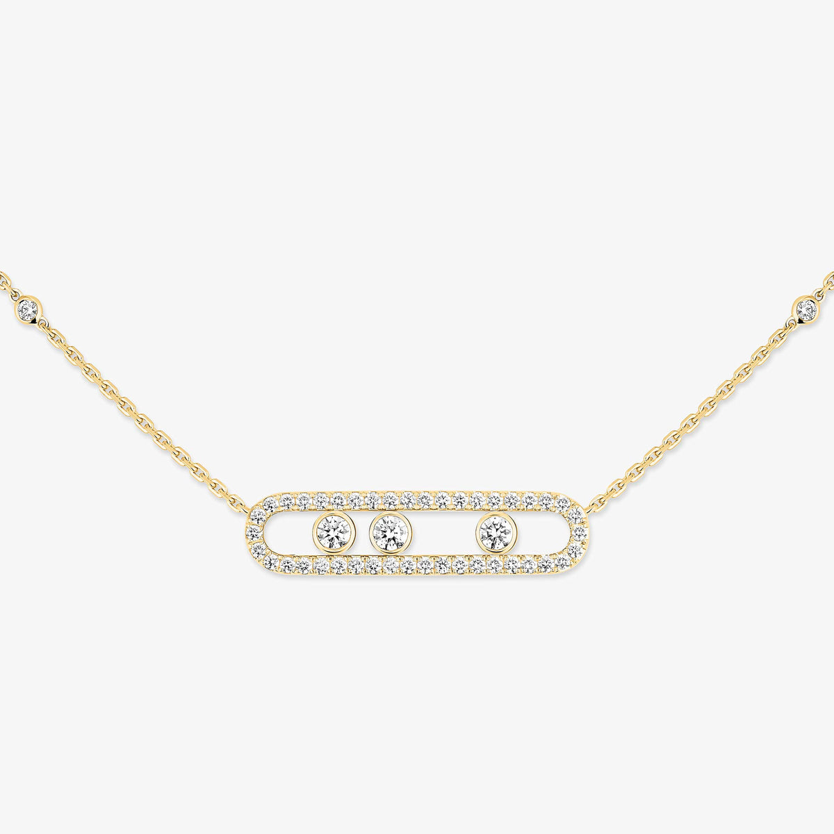 [Marins] Move Pave_ Rose Gold Diamond Necklace