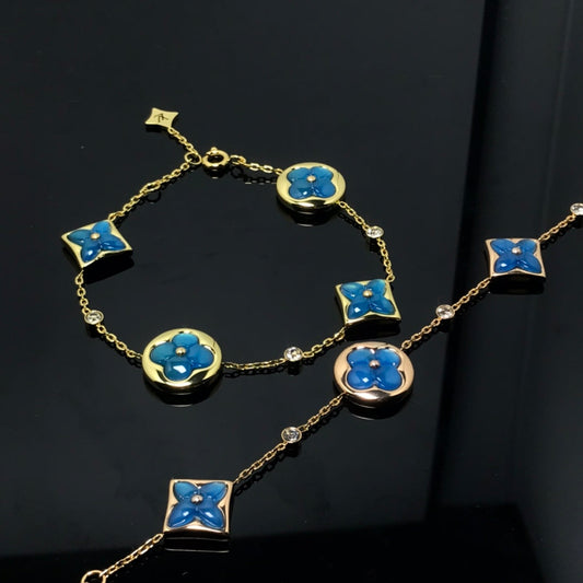 [Marins]STAR AND SUN 4 MOTIF BLUE BRACELET