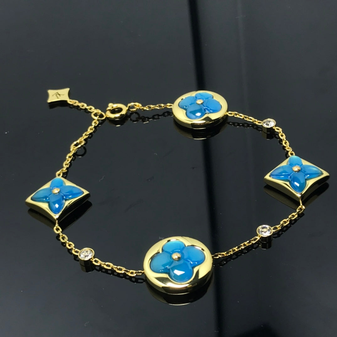 [Marins]STAR AND SUN 4 MOTIF BLUE BRACELET