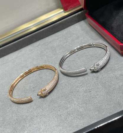 [Marins]PANTHERE FULL DIAMOND OPEN BRACELET