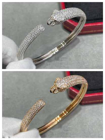 [Marins]PANTHERE FULL DIAMOND OPEN BRACELET