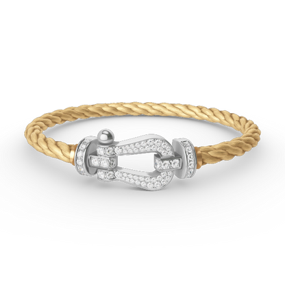 [Marins]FORCE LARGE HORSESHOE FULL DIAMOND BRACELET SILVER