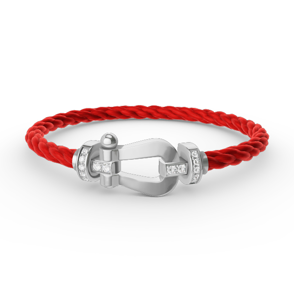 [Marins]FORCE LARGE HORSESHOE HALF DIAMOND BRACELET SILVER